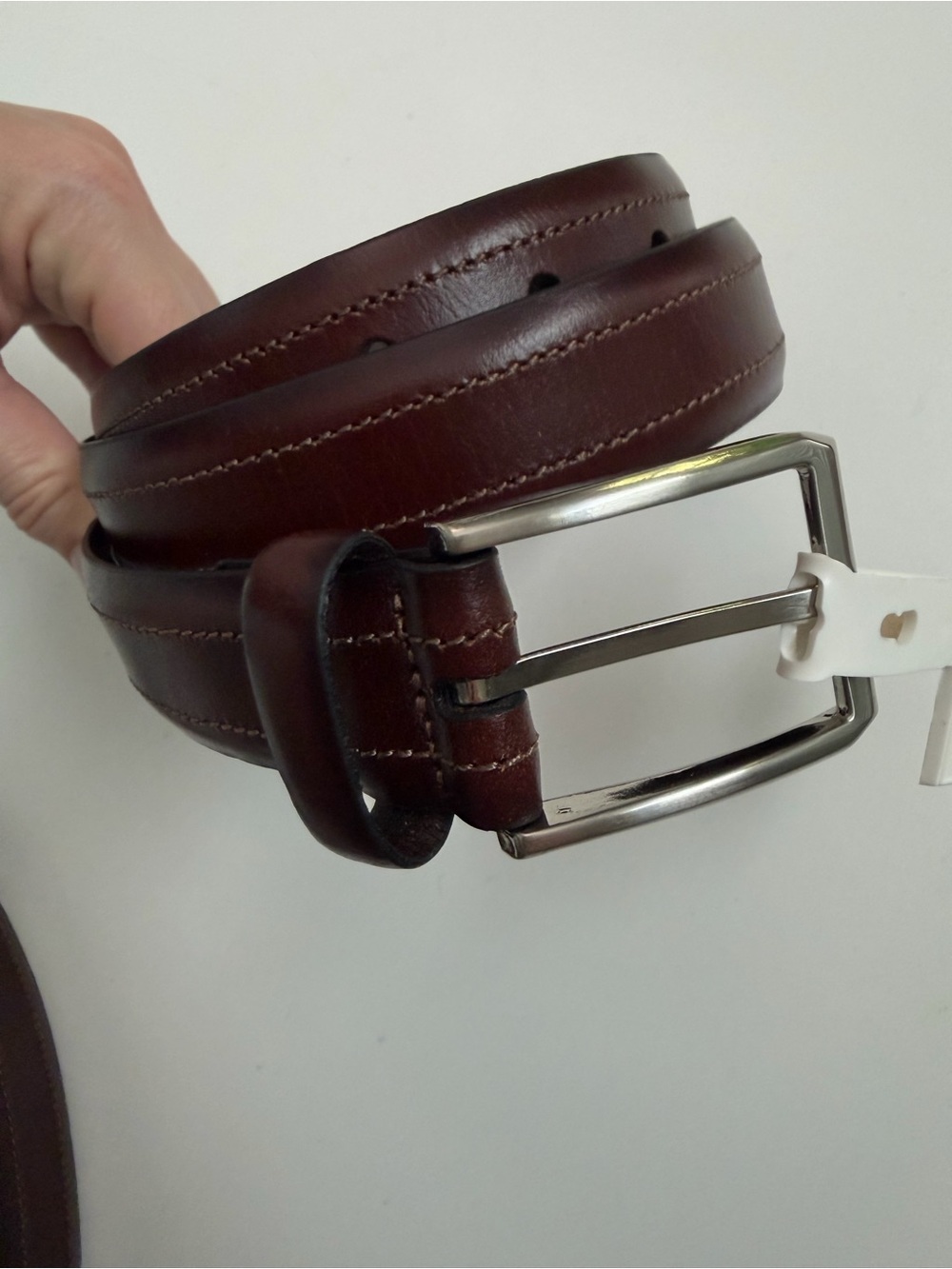 Goodfellow & Co. Belt Leather Buckle  Classic Silver Brown Medium 32-36